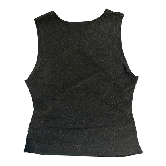 Rebecca Minkoff Metallic Black Sleeveless Top L - Picture 2 of 4